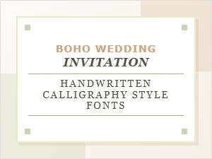 Whimsical Boho Wedding Invitation Font Styles